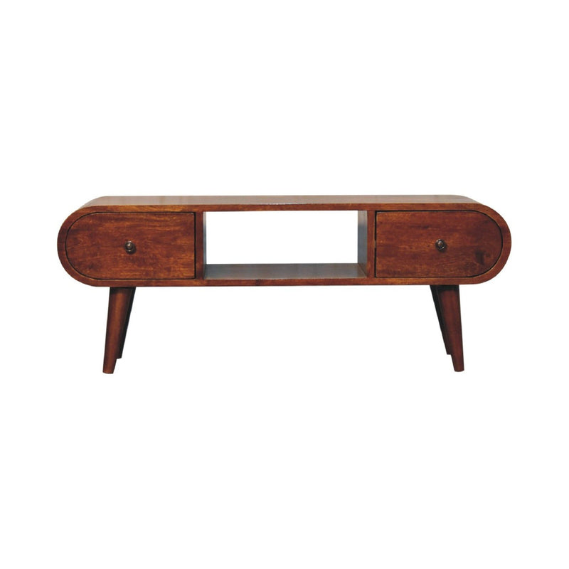 Solid Wood Circular TV Unit
