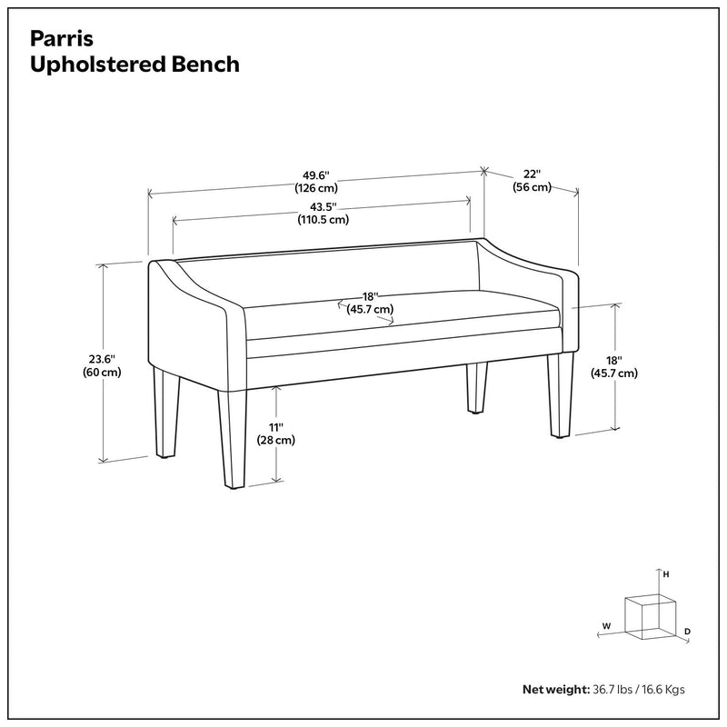 Parris - Upholstered Bench - Gray