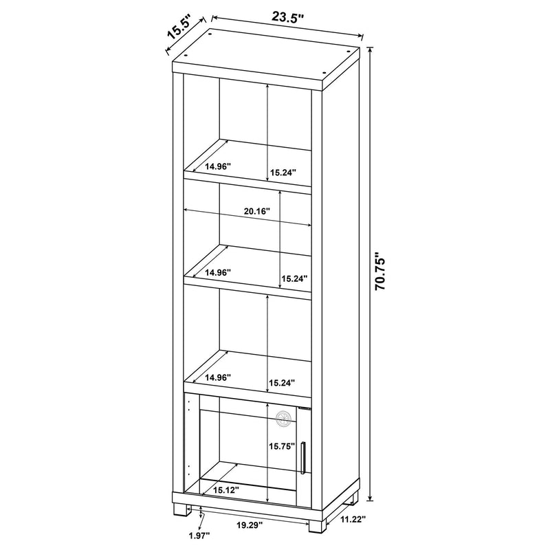 Sandl - 3 Shelf Media Tower With Cabinet Storage Solution - Black