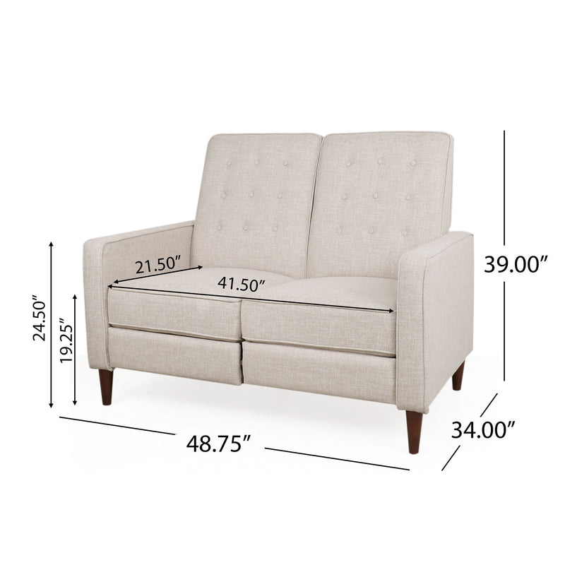 Manville - Contemporary Tufted Loveseat Pushback Recliner