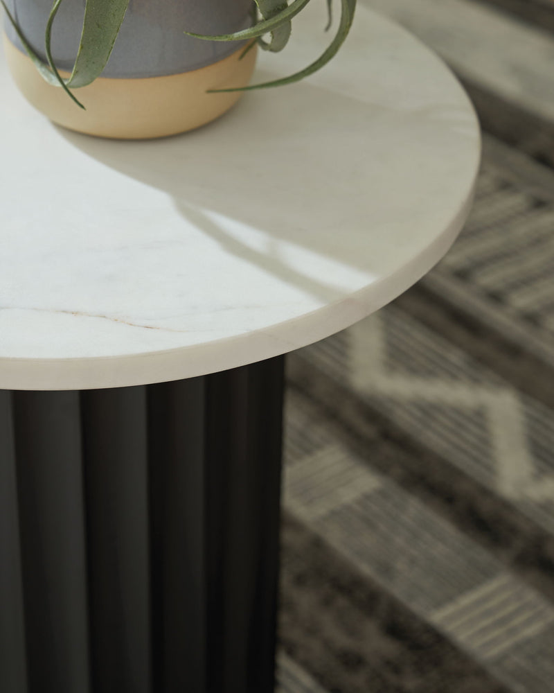 Wainstone - Accent Table - Black / White