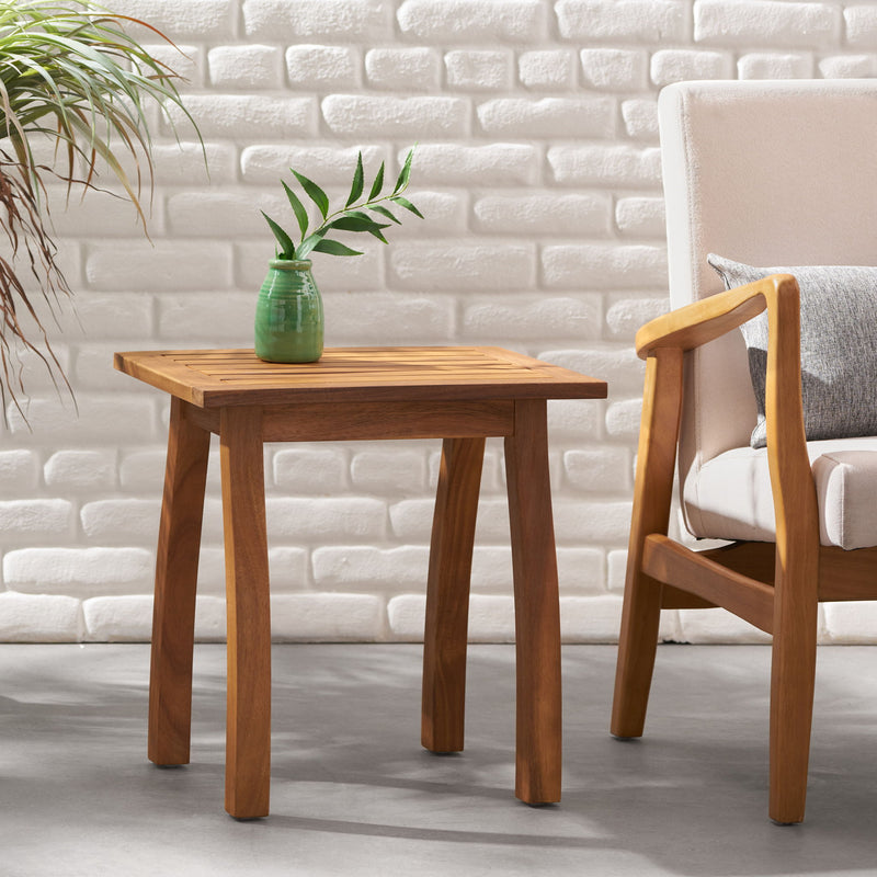 Kinesis - Outdoor Side Table With Slatted Top And Wood Frame