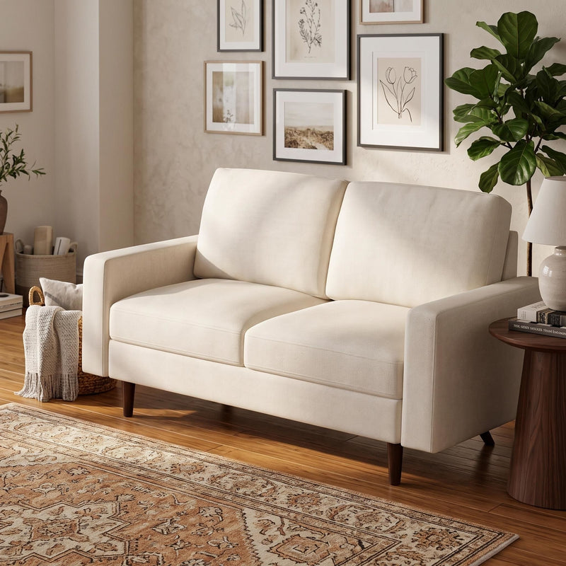 2 Seat Loveseat Sofa, Loose Back Cushion For Living Room