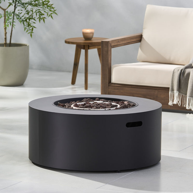 Round Iron Fire Pit With 40, 000 Btu