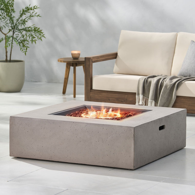 Modern 50, 000 Btu Square Fire Table With Propane Tank