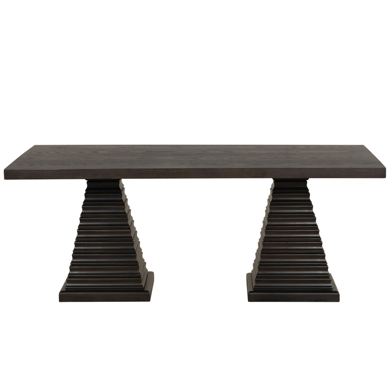 Plateau - 78" Rectangle Dining Table - Top & Base - Rustic Espresso