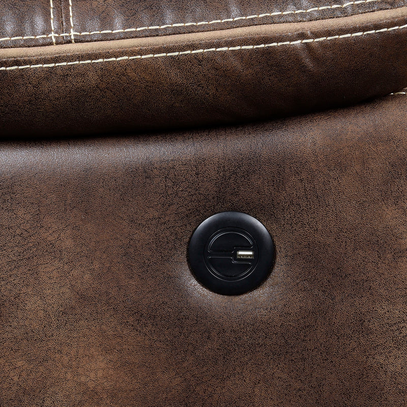 Reclining Sofa With USB Charging, Pocket Coil Seating, And Hidden Storage - Brown