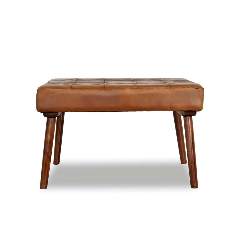 Mark - Tufted Square Genuine Upholstered Ottoman