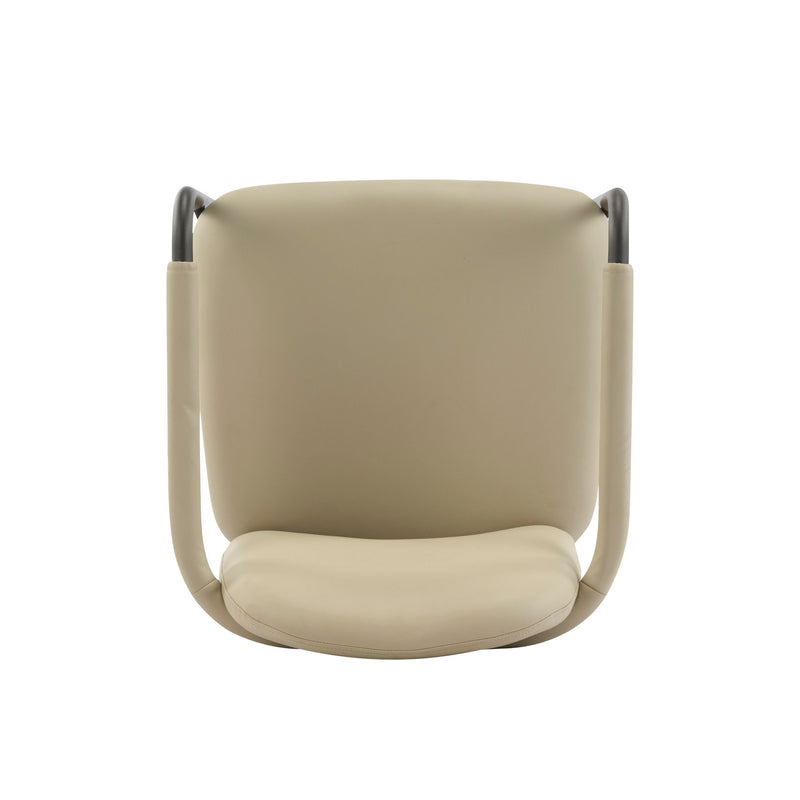 Modern Dining Chair (Set of 2) With Iron Frame - Espresso / Khaki