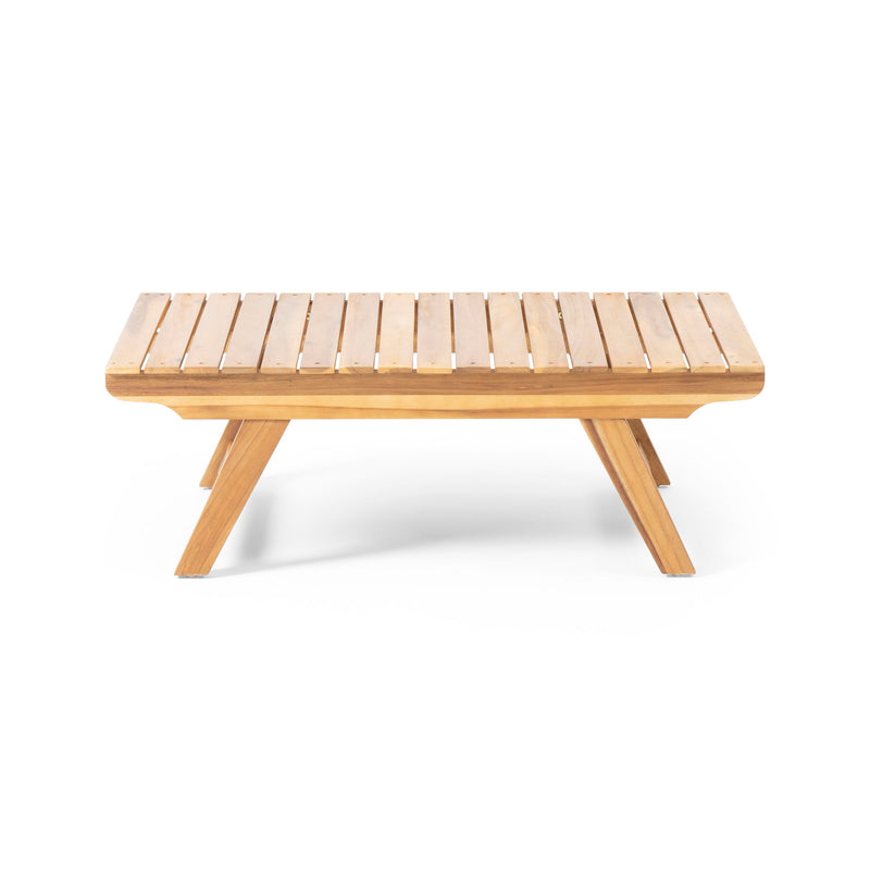 Outdoor Acacia Wood Coffee Table With Open Slat Design