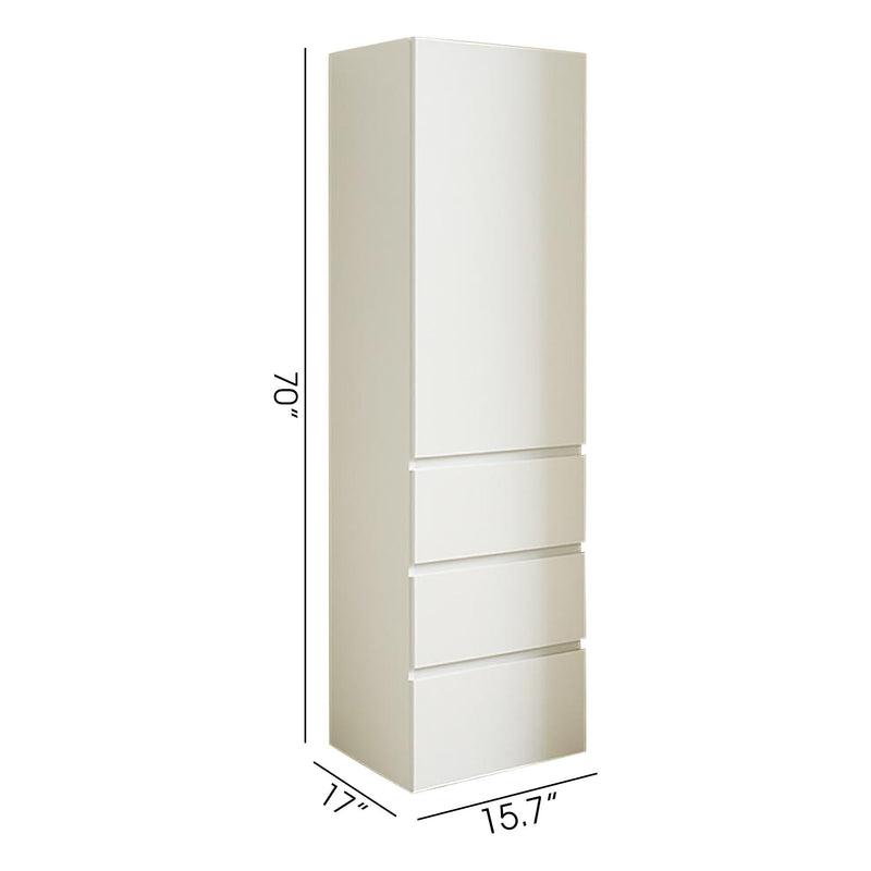 Elise - Slim Modular Closet Cabinet With Drawers - White