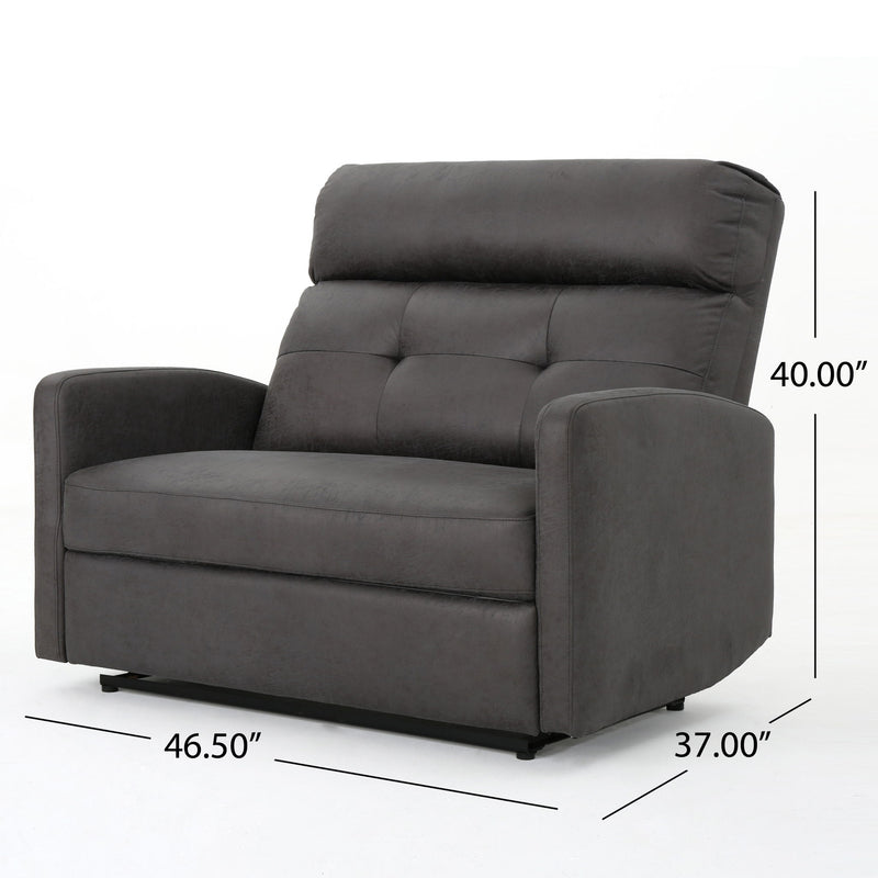 Alma - Contemporary Upholstered Loveseat Recliner - Slate