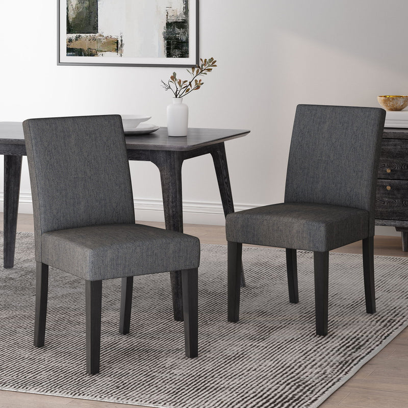 Contemporary Dining Chair With Upholstered Seating And Tapered Legs