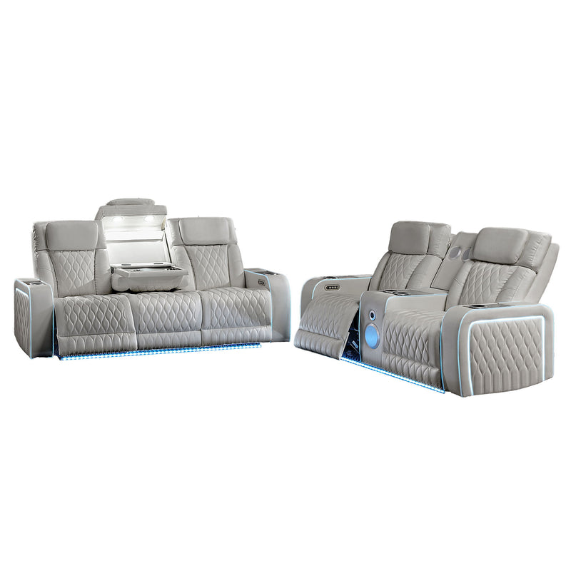 Electra - Power Reclining Set With Power Headrests, Massage And LED Lighting