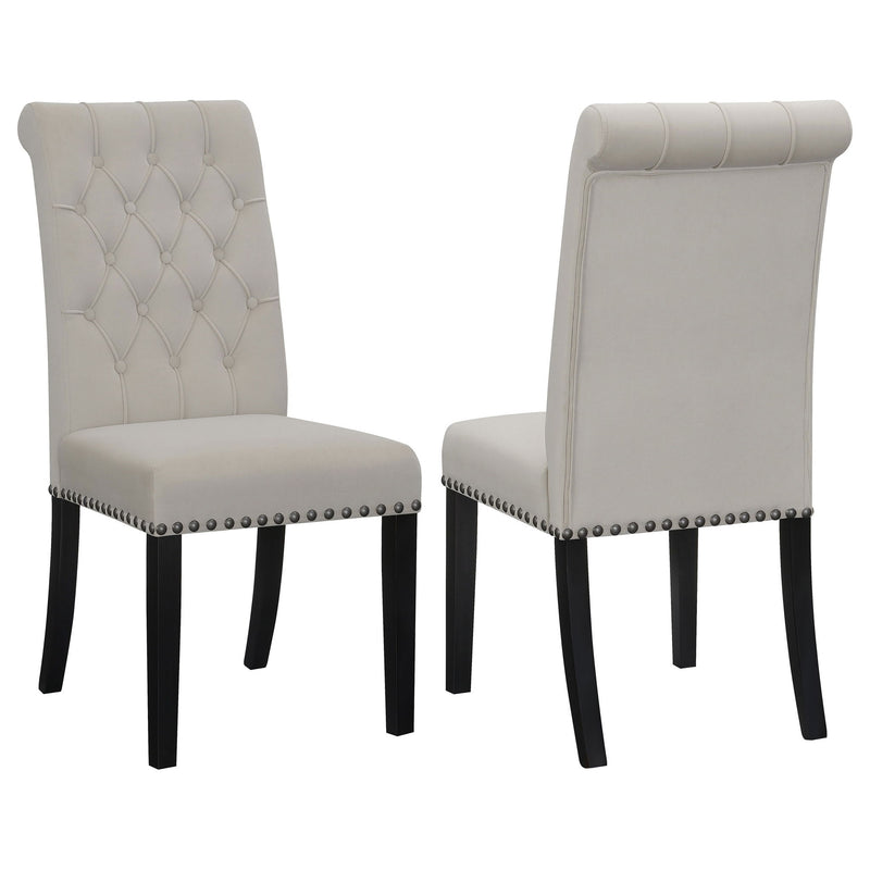 Tufted Rolled Backrest Side Chairs (Set of 2)