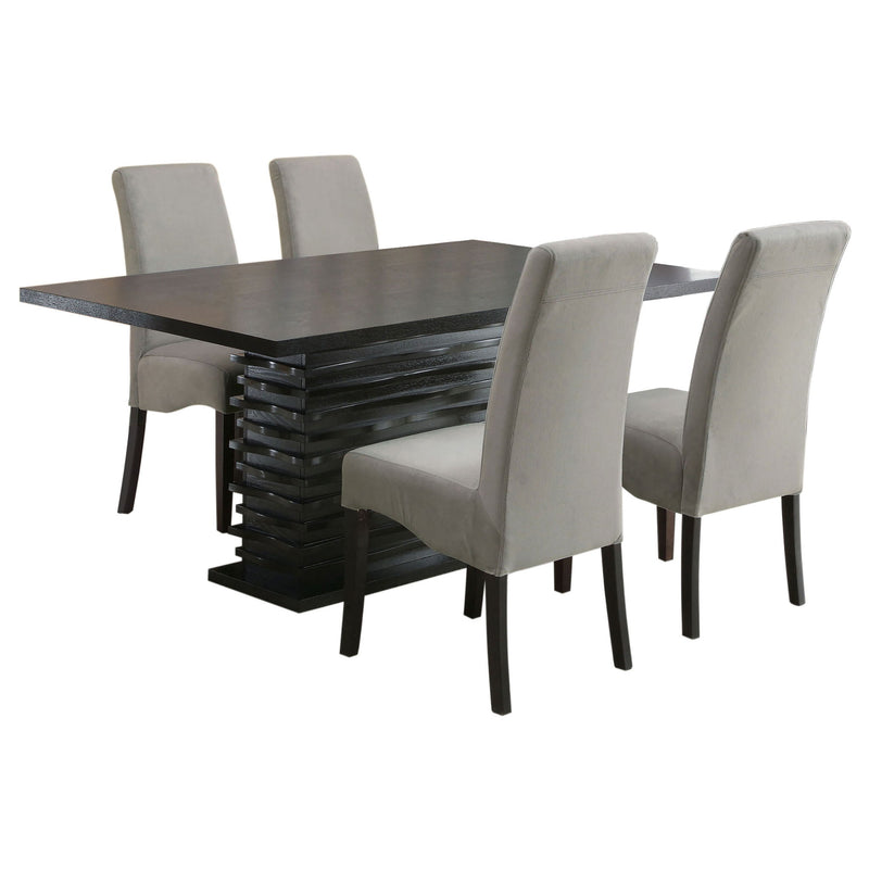 Shandra - 5 Piece Dining Set Tabletop And Upholstered Side Chairs - Gray