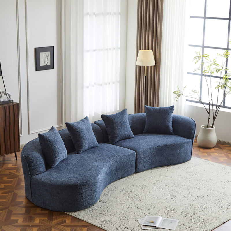 Elegant Curved Sectional Sofa With Full Foam Comfort