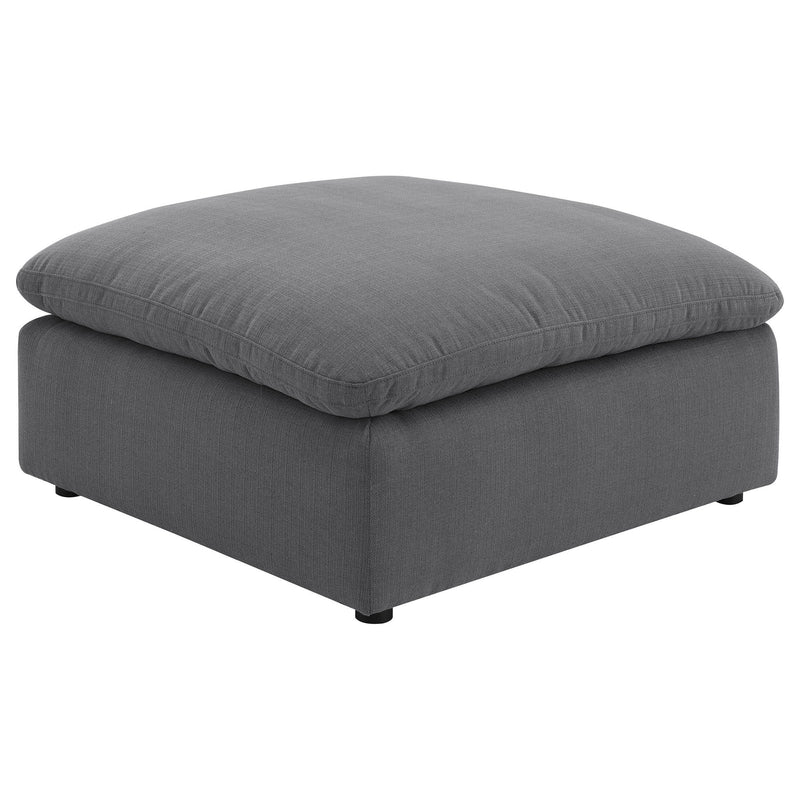 Greeley - Upholstered Square Ottoman With Cushion - Charcoal