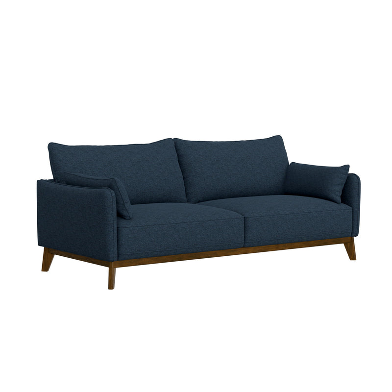 Sofa Wide With Attached Legs - Blue