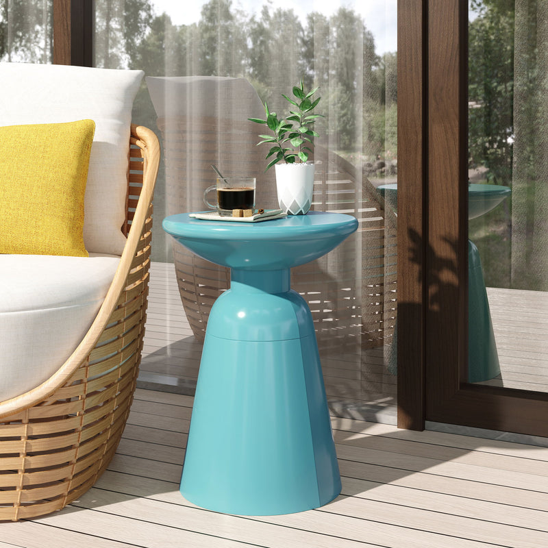 Outdoor Modern Metal End Large Table