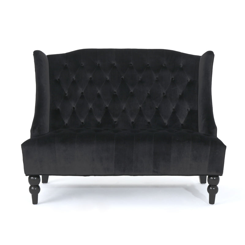 Nurturing - Upholstered Loveseat With Wing Back And Diamond Tufting