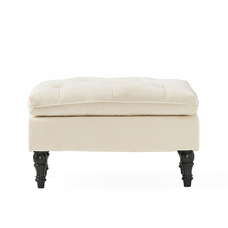 Lofton - Pillow Top Ottoman With Button Tufting - Cream