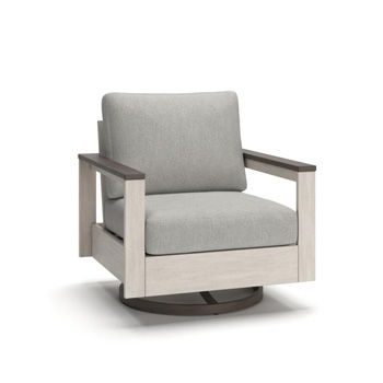 Vista Highlands - Swivel Lounge With Cushion - Brown / White