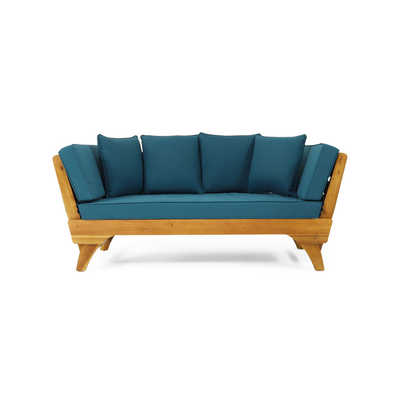 Outdoor Acacia Wood Expandable Daybed With Cushions
