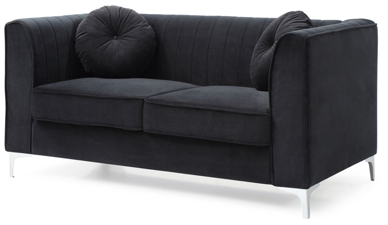 Glam Styled Micro Suede Loveseat