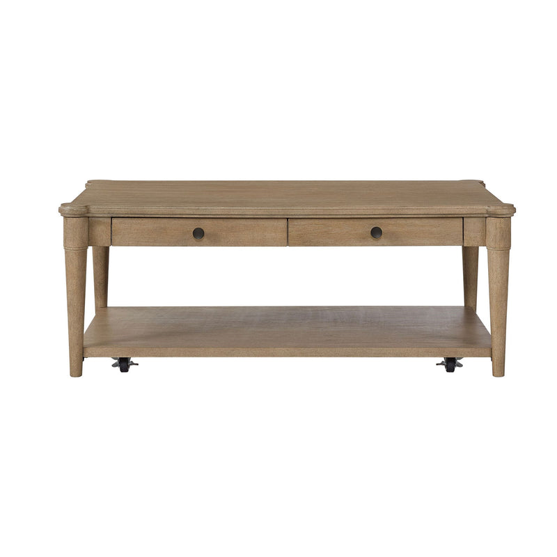 Cocktail Table With Two Storage Drawers And Casters