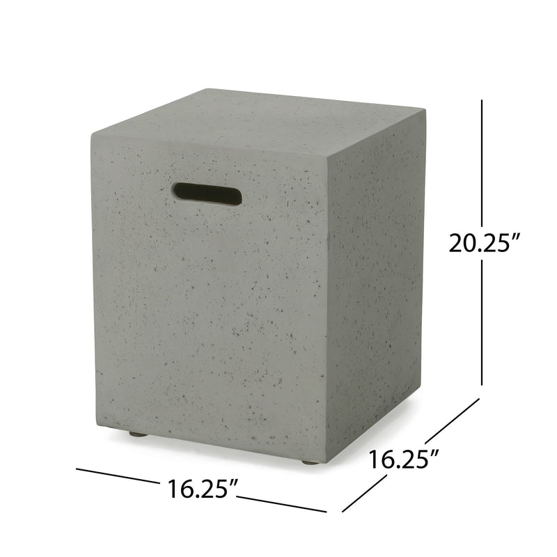 Modern Tank Holder Side Table With Smooth Concrete Surface