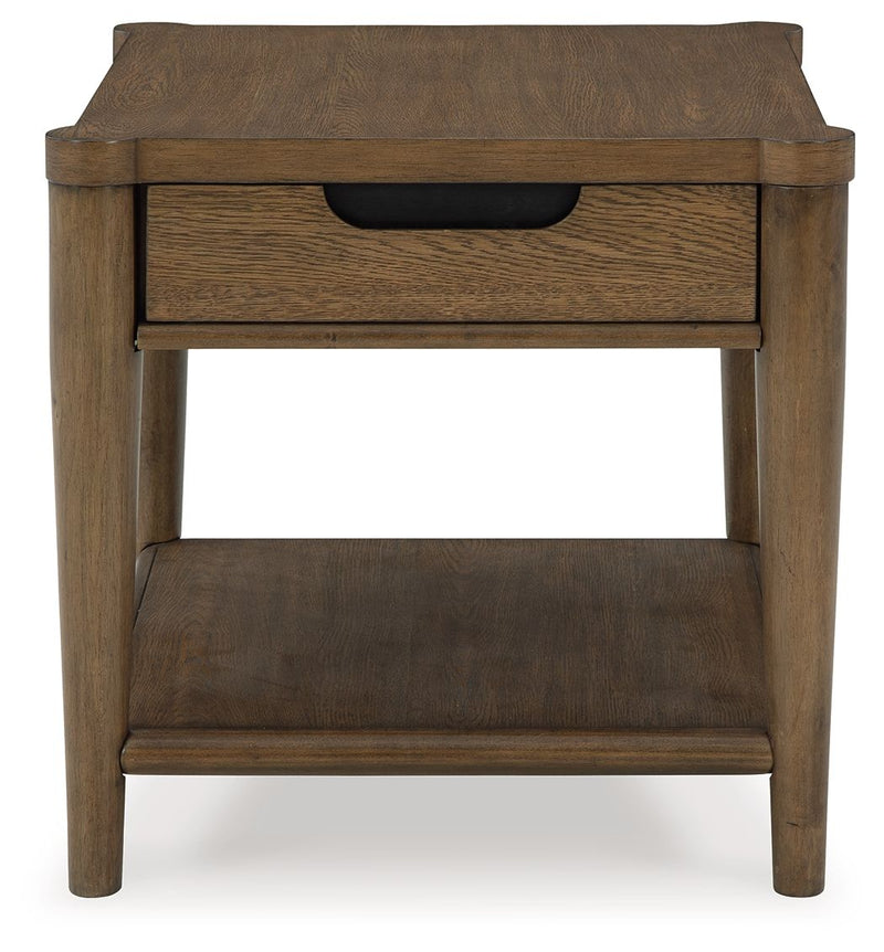 Roanhowe - Rectangular End Table - Brown