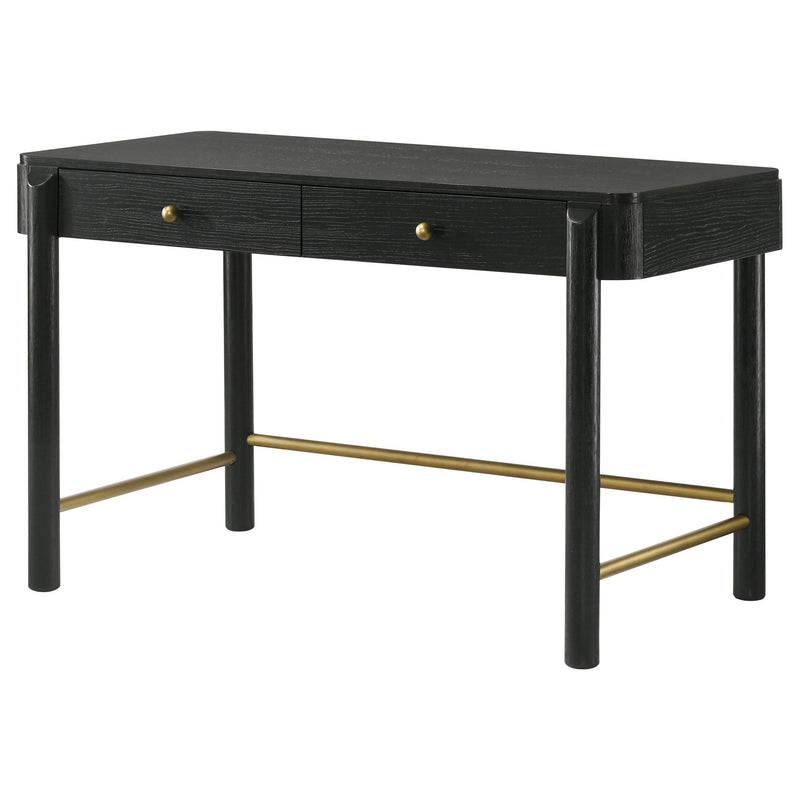 Anser - 2 Drawer Vanity Desk Makeup Table Rounded Design - Black