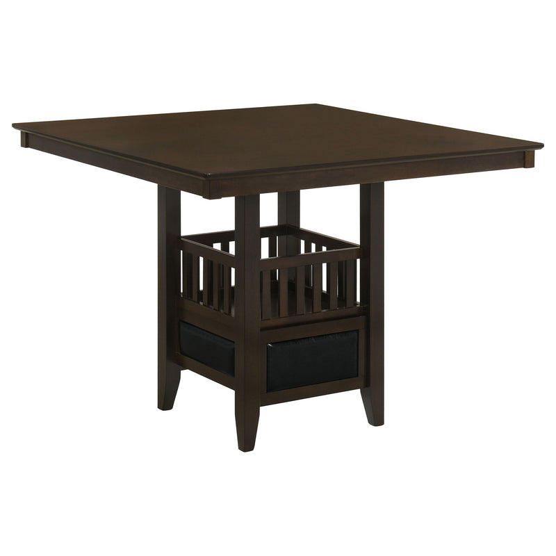 Finley - Square Counter Table With Storage Pedestal Dining Table - Espresso