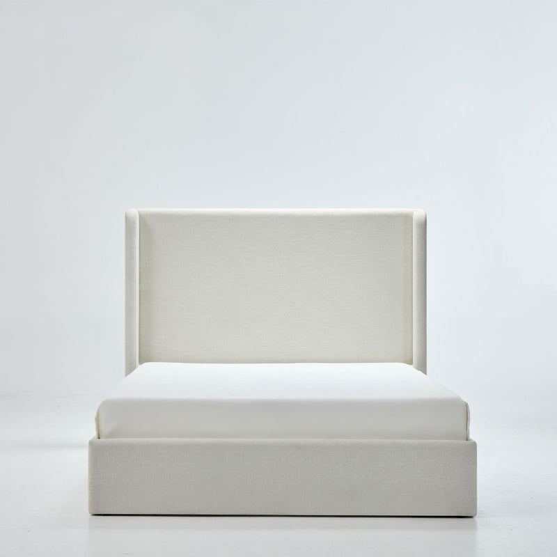 Carmen - Full Size Upholstered Wingback Bed - Ivory