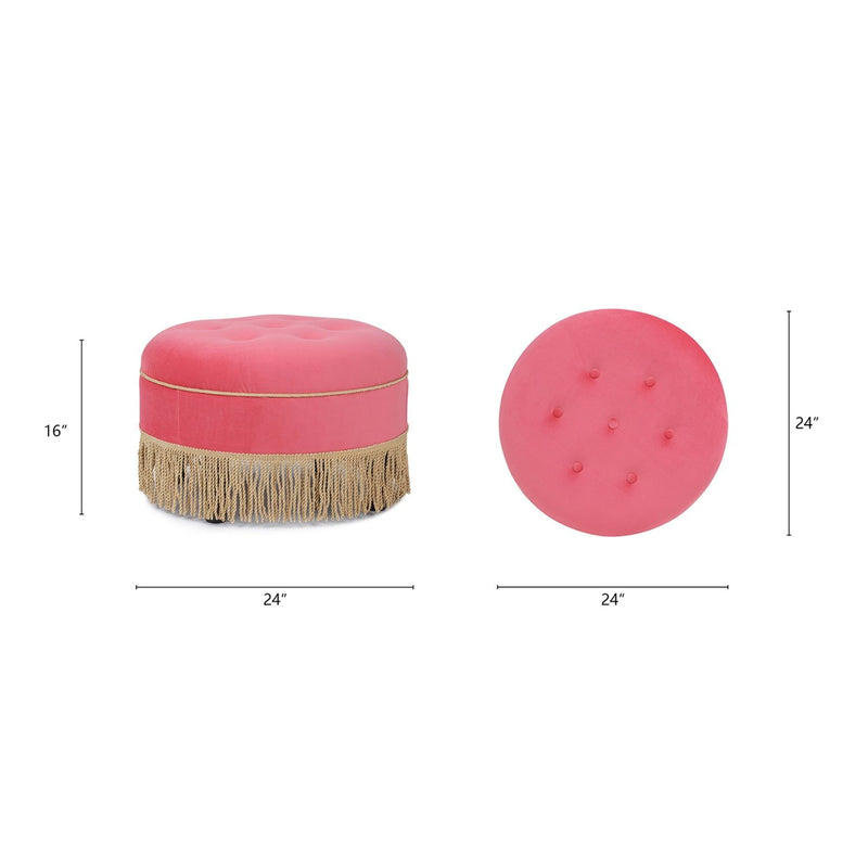 Yolanda - Round Upholstered Accent Ottoman