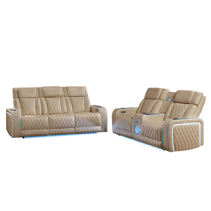 Electra - Power Reclining Set With Power Headrests, Massage And LED Lighting
