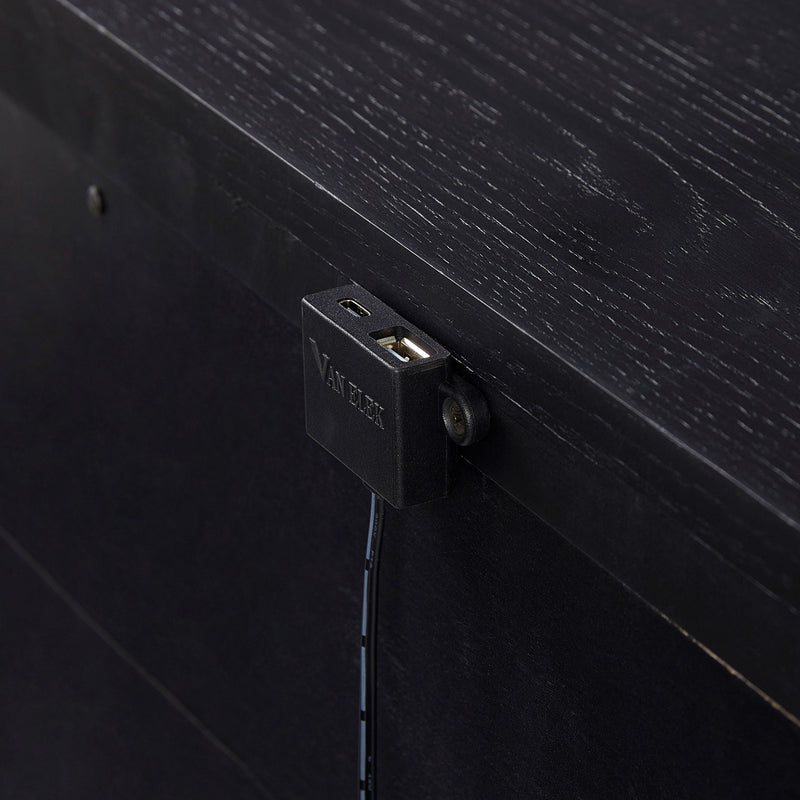 3 Drawer Nightstand With USB - Black