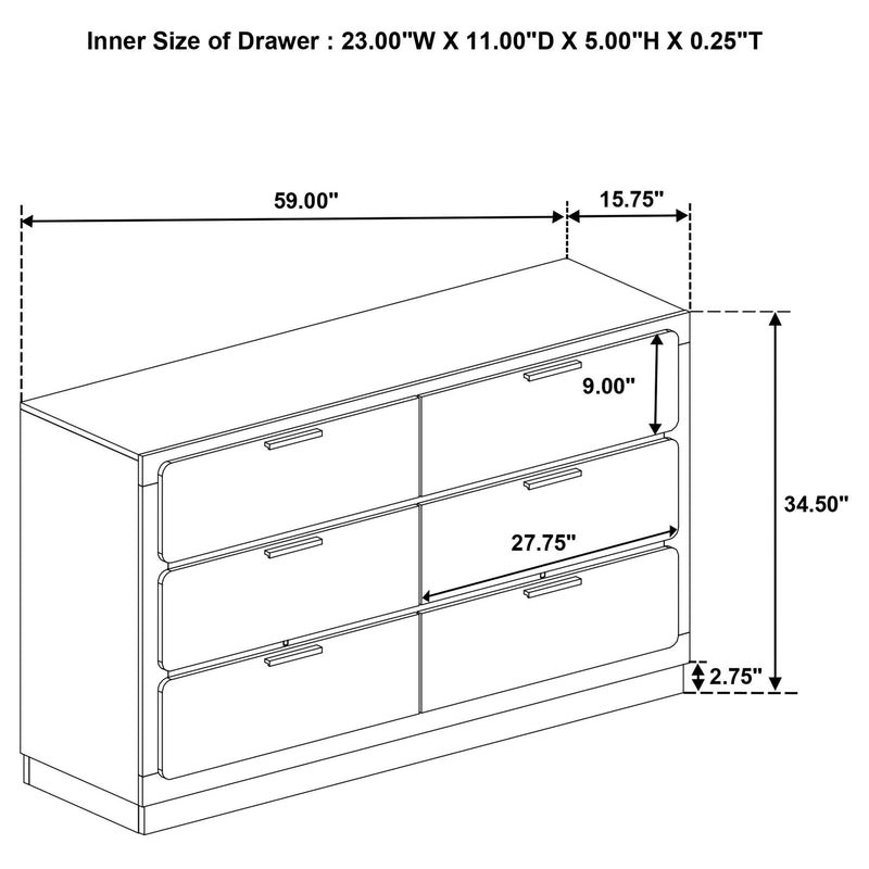 Sophia - 6 Drawer Dresser
