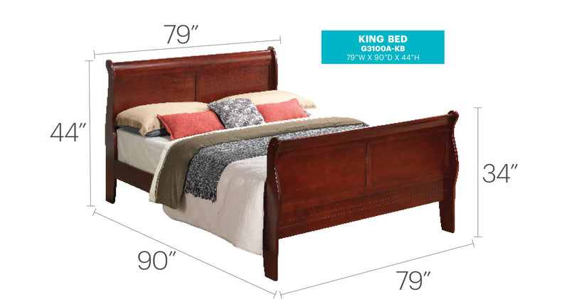 Panel Sleigh Bed