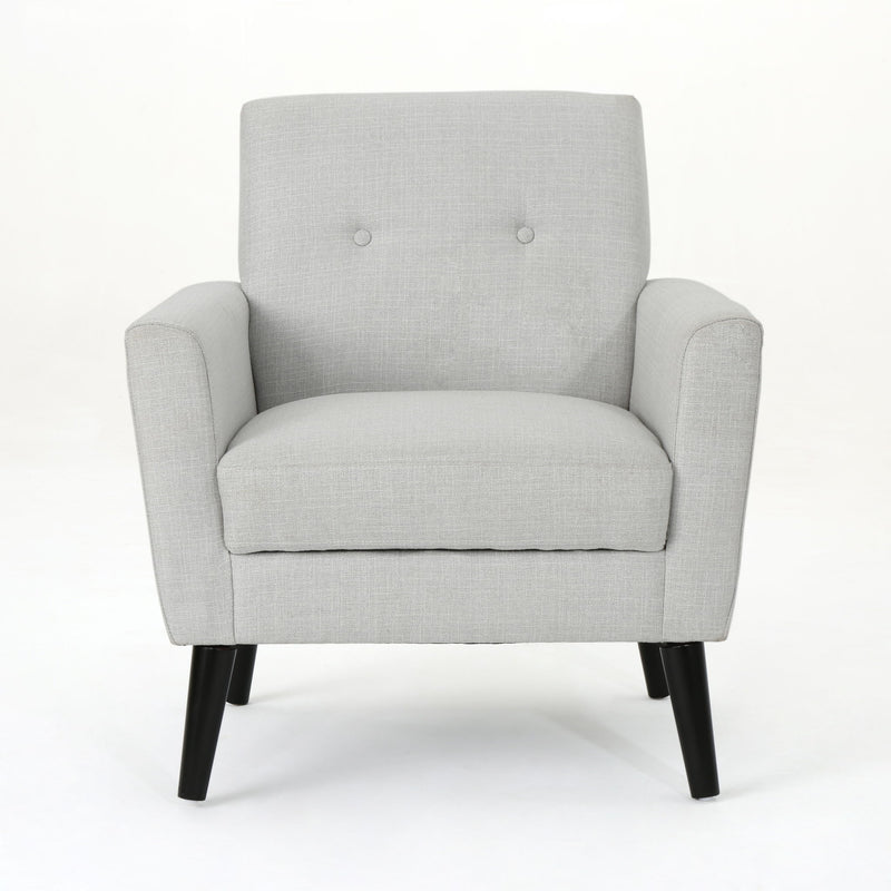 Radiantize - Upholstered Fabric Club Chair With Square-Off Back And Button Tufted