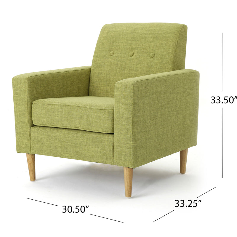 Nebulize - Upholstered Fabric Club Chair With Button Tufted And Square Off Arm And Back