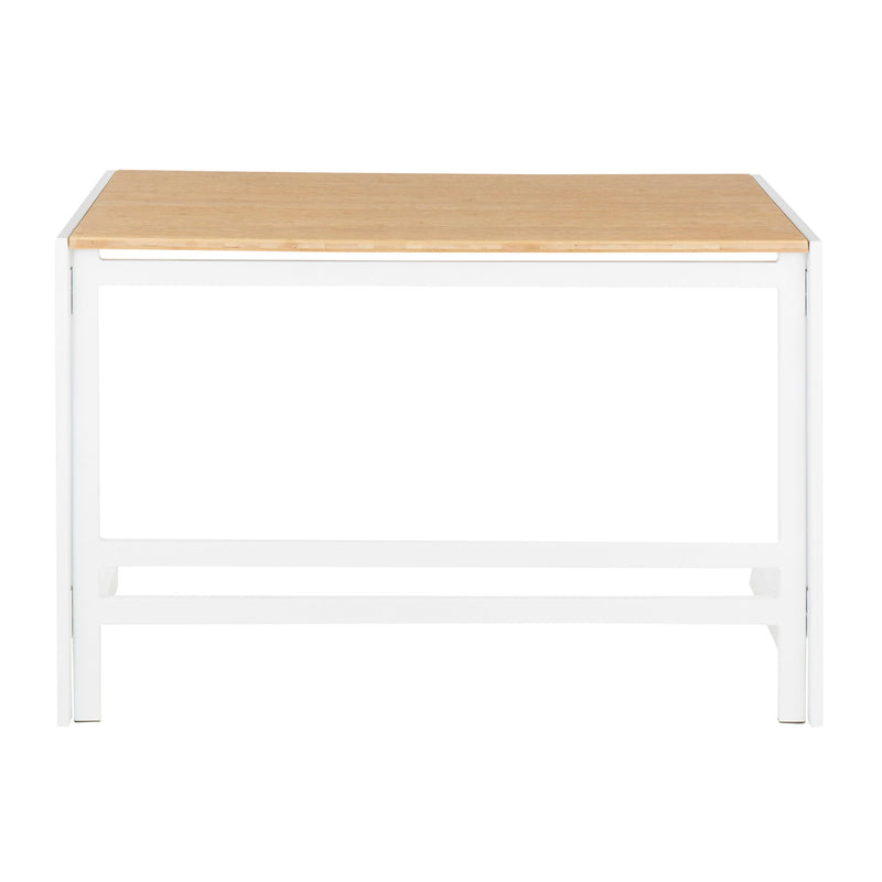 Roman - Industrial Office Desk - White / Natural